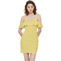 Macaroon Yellow	 - 	Shoulder Frill Bodycon Summer Dress View3