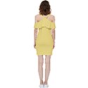 Macaroon Yellow	 - 	Shoulder Frill Bodycon Summer Dress View4