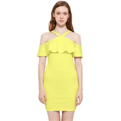 Unmellow Yellow	 - 	Shoulder Frill Bodycon Summer Dress