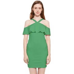 Clover Green	 - 	shoulder Frill Bodycon Summer Dress by ColorfulDresses