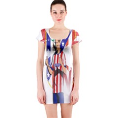 Fernando Torres Wallpaper Short Sleeve Bodycon Dress by artworkshop