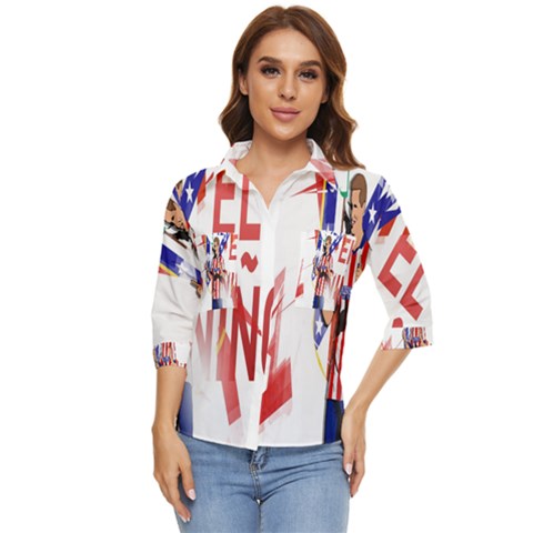 Fernando Torres Wallpaper Women s Quarter Sleeve Pocket Shirt by artworkshop