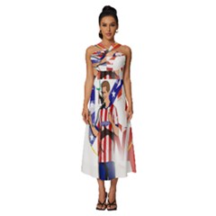 Fernando Torres Wallpaper Sleeveless Cross Front Cocktail Midi Chiffon Dress by artworkshop