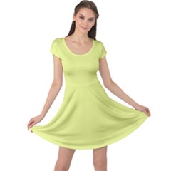 Key Lime Yellow	 - 	cap Sleeve Dress by ColorfulDresses