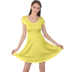 Maize Yellow	 - 	cap Sleeve Dress by ColorfulDresses