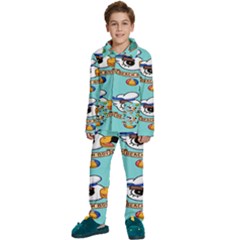 Guillever Wp Kids  Long Sleeve Velvet Pajamas Set by artworkshop