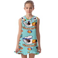 Guillever Wp Kids  Pilgrim Collar Ruffle Hem Dress by artworkshop