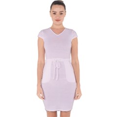 Pearly Pink	 - 	capsleeve Drawstring Dress by ColorfulDresses