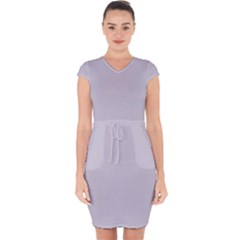 Orchid Hush Purple	 - 	capsleeve Drawstring Dress by ColorfulDresses