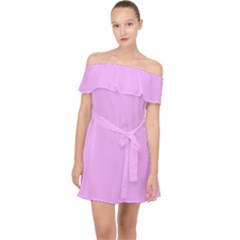 Blossom Pink	 - 	off Shoulder Chiffon Dress by ColorfulDresses