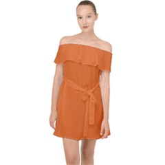 Halloween Orange	 - 	Off Shoulder Chiffon Dress