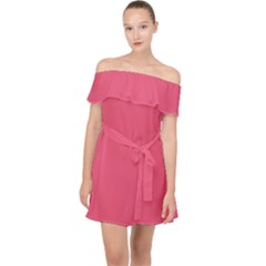 Punch Pink	 - 	off Shoulder Chiffon Dress by ColorfulDresses