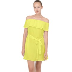 Unmellow Yellow	 - 	Off Shoulder Chiffon Dress