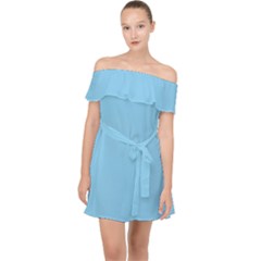 Baby Blue	 - 	Off Shoulder Chiffon Dress