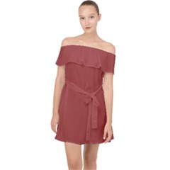 Rosewood	 - 	off Shoulder Chiffon Dress by ColorfulDresses