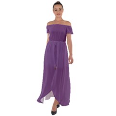 Mauve Purple	 - 	off Shoulder Open Front Chiffon Dress by ColorfulDresses