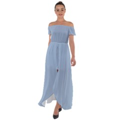 Cashmere Blue	 - 	off Shoulder Open Front Chiffon Dress by ColorfulDresses