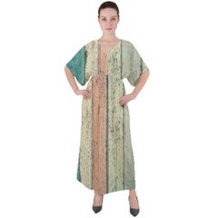 Hardwood V-neck Boho Style Maxi Dress by artworkshop