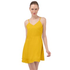 Mikado Yellow	 - 	summer Time Chiffon Dress by ColorfulDresses