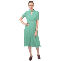 Lucite Green	 - 	keyhole Neckline Chiffon Dress by ColorfulDresses