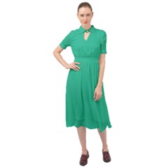 Mint Leaf Green	 - 	keyhole Neckline Chiffon Dress by ColorfulDresses