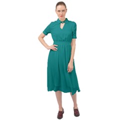 Teal Green	 - 	keyhole Neckline Chiffon Dress by ColorfulDresses