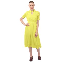 Unmellow Yellow	 - 	Keyhole Neckline Chiffon Dress