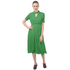 Clover Green	 - 	keyhole Neckline Chiffon Dress by ColorfulDresses