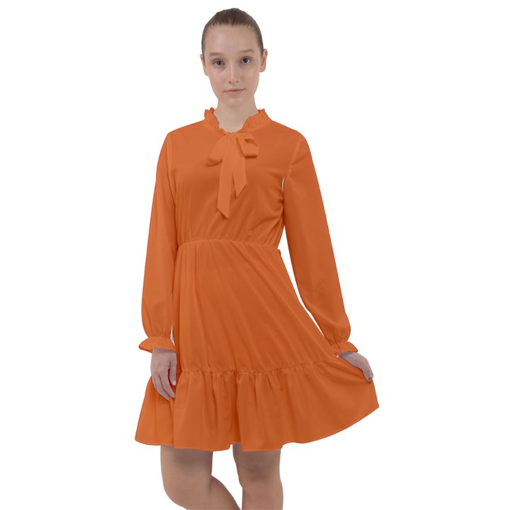 Halloween Orange	 - 	All Frills Chiffon Dress