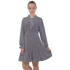 Quick Silver Grey	 - 	all Frills Chiffon Dress by ColorfulDresses