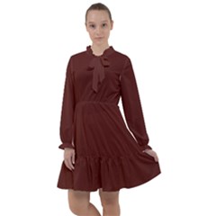 Merlot Red	 - 	all Frills Chiffon Dress by ColorfulDresses