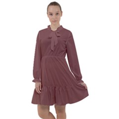 Rosy Finch Brown	 - 	all Frills Chiffon Dress by ColorfulDresses