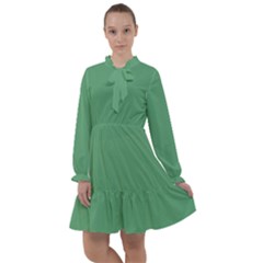 Shiny Shamrock Green	 - 	all Frills Chiffon Dress by ColorfulDresses