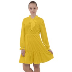 Tuscany Yellow	 - 	all Frills Chiffon Dress by ColorfulDresses