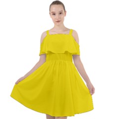 Bumblebee Yellow	 - 	cut Out Shoulders Chiffon Dress by ColorfulDresses