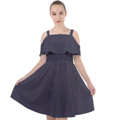 Slate Grey	 - 	cut Out Shoulders Chiffon Dress by ColorfulDresses