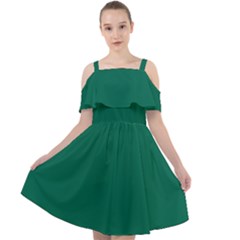 Bottle Green	 - 	cut Out Shoulders Chiffon Dress by ColorfulDresses