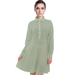 Laurel Green	 - 	long Sleeve Chiffon Shirt Dress by ColorfulDresses