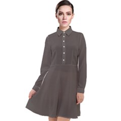 Ash Grey	 - 	long Sleeve Chiffon Shirt Dress by ColorfulDresses