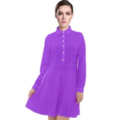 Jasmine Purple	 - 	long Sleeve Chiffon Shirt Dress by ColorfulDresses