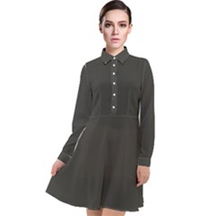 Olive Black	 - 	long Sleeve Chiffon Shirt Dress by ColorfulDresses