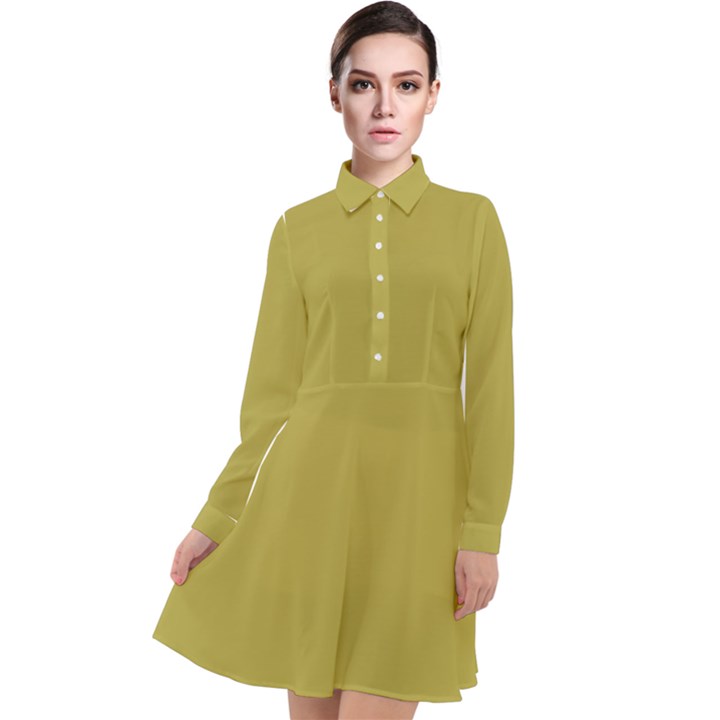 Brass	 - 	Long Sleeve Chiffon Shirt Dress