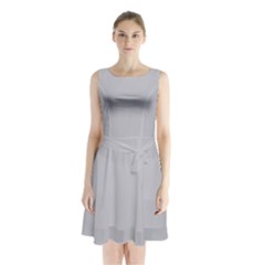 Harbor Mist Grey	 - 	sleeveless Waist Tie Chiffon Dress by ColorfulDresses