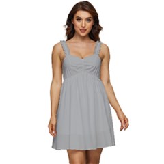 Chalice Silver Grey	 - 	ruffle Strap Babydoll Chiffon Dress by ColorfulDresses