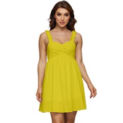 Corn Yellow	 - 	ruffle Strap Babydoll Chiffon Dress by ColorfulDresses