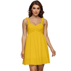 Butterscotch Yellow	 - 	ruffle Strap Babydoll Chiffon Dress by ColorfulDresses