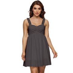 Oil Grey	 - 	ruffle Strap Babydoll Chiffon Dress by ColorfulDresses