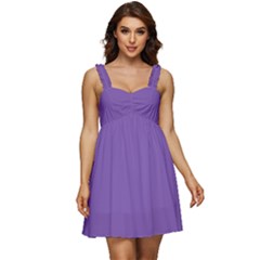 Royal Purple	 - 	ruffle Strap Babydoll Chiffon Dress by ColorfulDresses