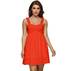 Scarlet Red	 - 	ruffle Strap Babydoll Chiffon Dress by ColorfulDresses