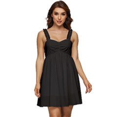 Smokey Black	 - 	ruffle Strap Babydoll Chiffon Dress by ColorfulDresses